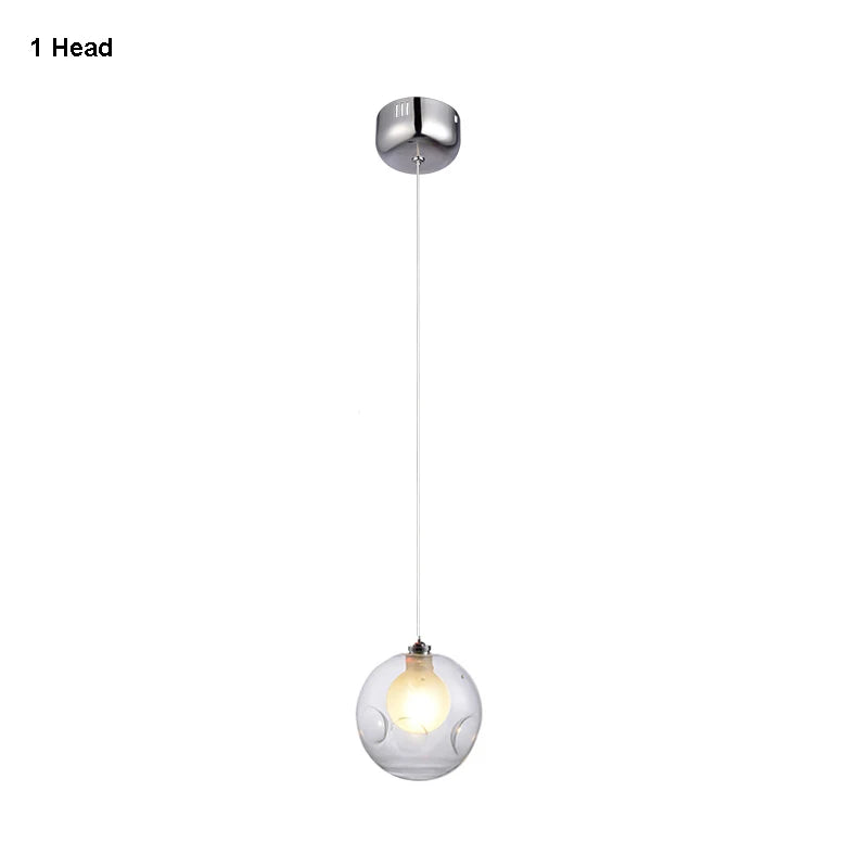 GZMJ Moderne Pendelleuchte Kugelglas Mehrflammig - vue 11 sur 13