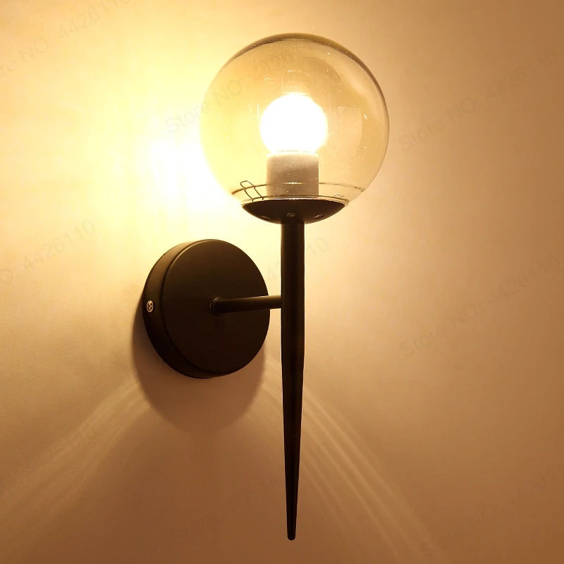 applique murale led boule verre moderne décoration intérieure nordique salon couloir