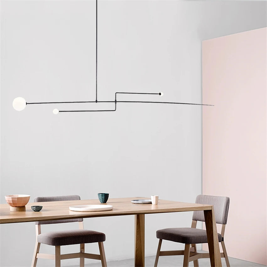 lustre à led géométrique en fer design moderne suspendu - vue 4 sur 10