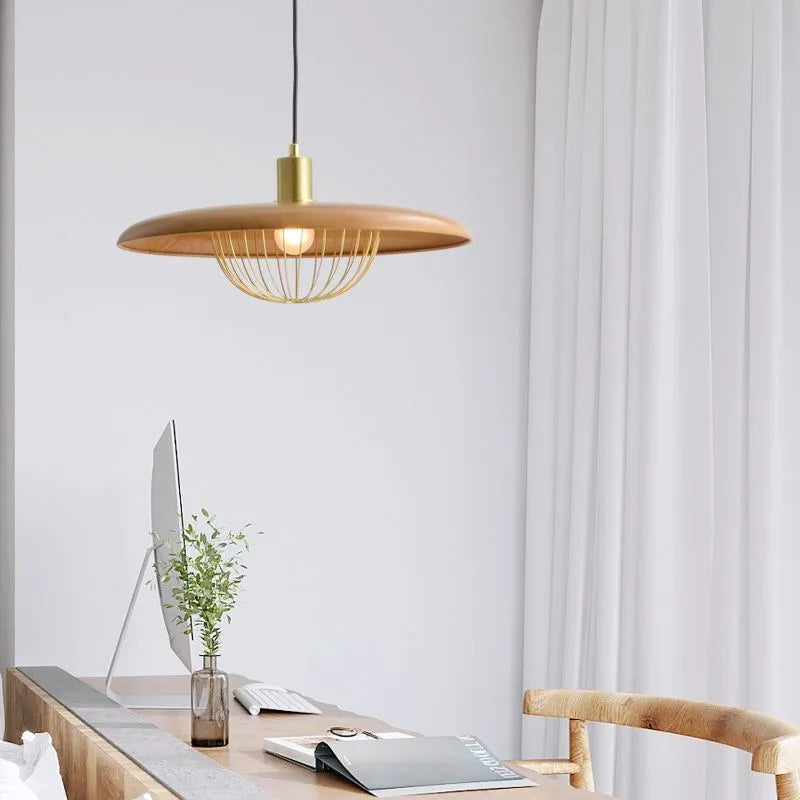 suspension nordique décorative en fer avec led intégrée - vue 3 sur 9