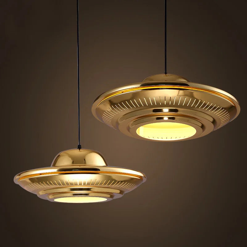GZMJ Pendelleuchte UFO Modern Metall Plattiert Dekoration - vue 3 sur 8