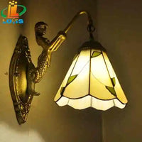applique murale sirène en miroir émaillé style tiffany décoratif