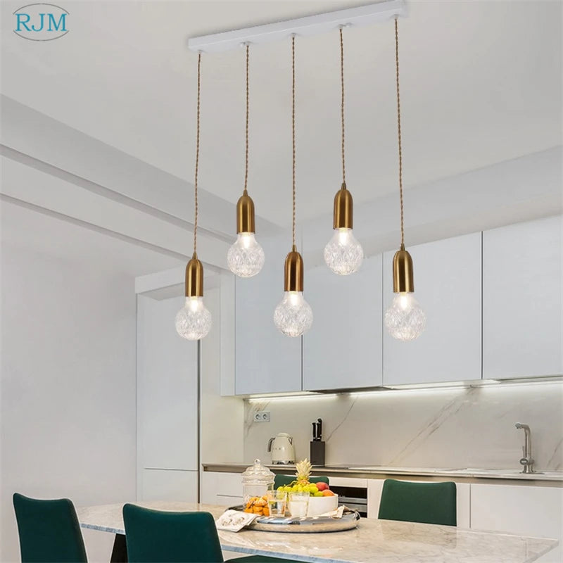 lustre suspension led créative en verre cristal postmoderne - vue 11 sur 18