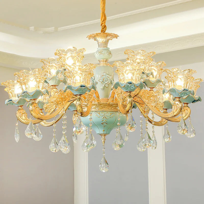 lustre sol duplex style européen céramique
