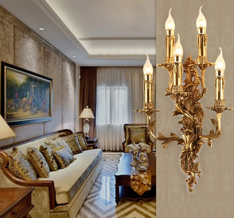 Applique murale Vintage bougie luxueuse applique murale pour hôtel Villa chambre support éclairage appliques murales lumières - vue 7 sur 8