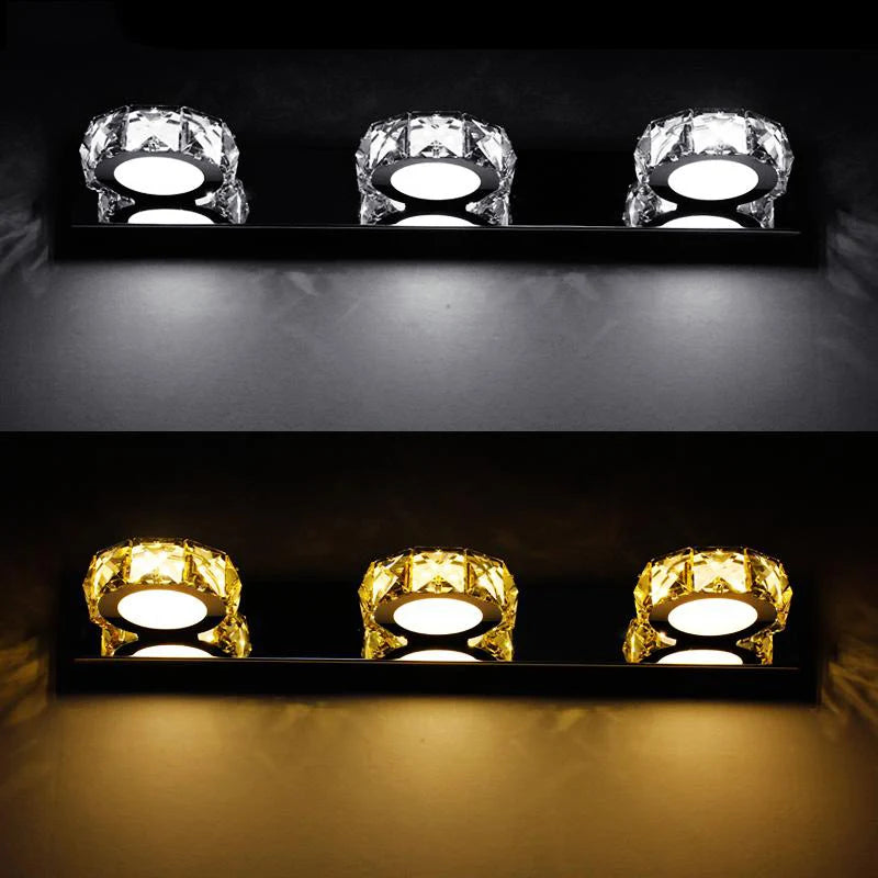 applique murale led moderne en cristal étanche avec pilote ic - vue 6 sur 6