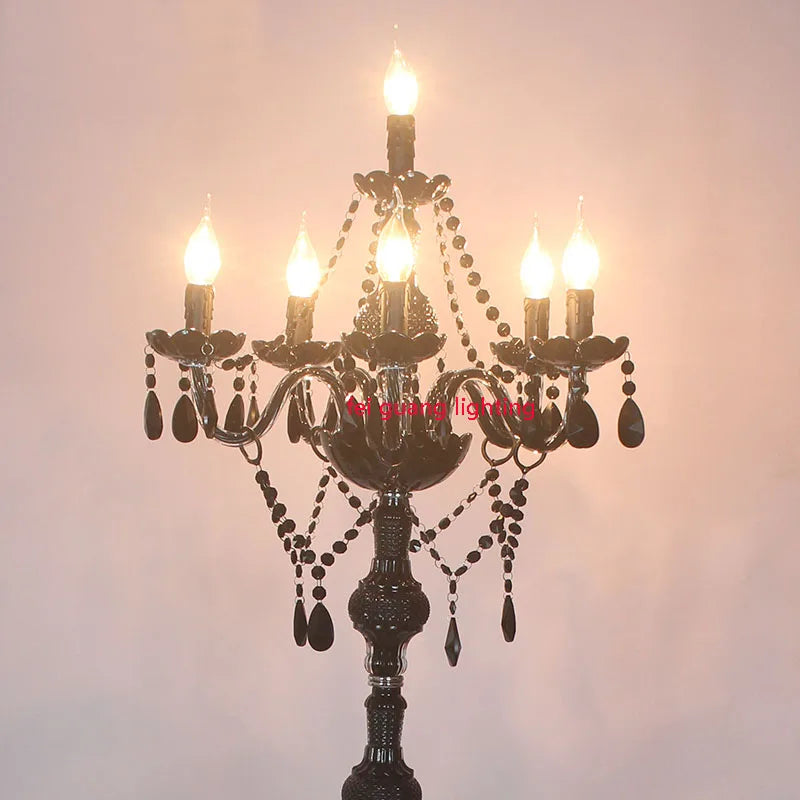 lampe à poser luxe en cristal noir pour un éclairage créatif et romantique - vue 5 sur 7