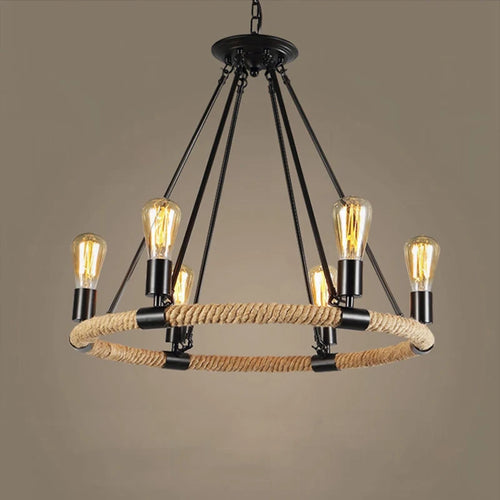 gzmj suspension lumineuse industrielle vintage en chanvre