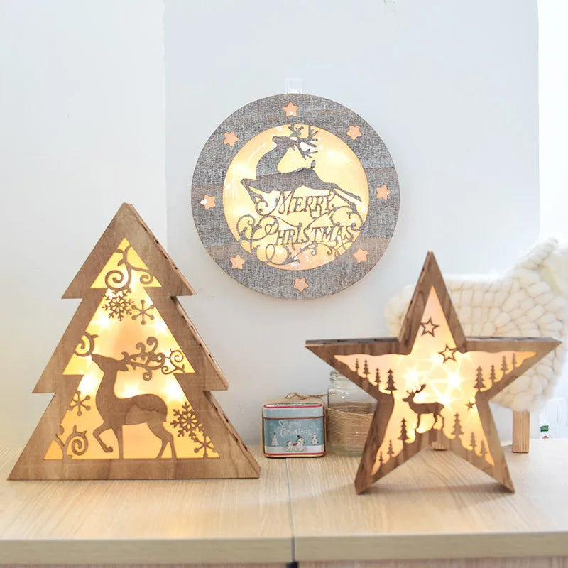 éclairage led vacances arbre noël cerf étoile décoration maison - vue 2 sur 11