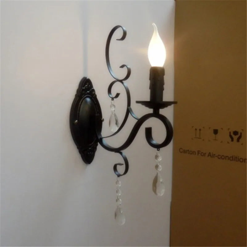 applique murale rétro en fer pour décoration intérieure et extérieure - vue 4 sur 12