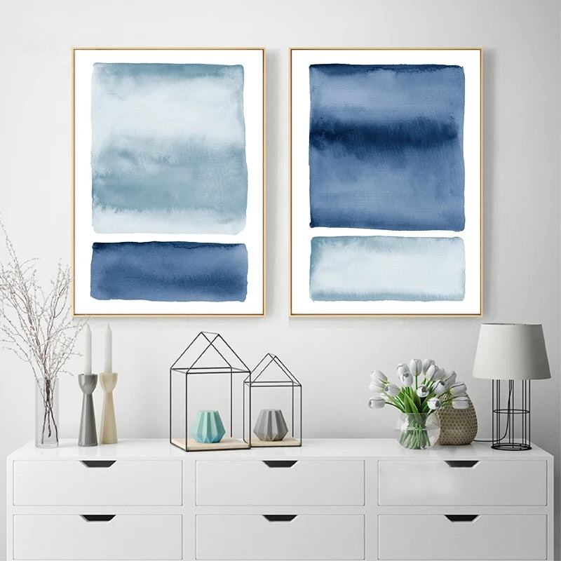 peinture abstraite aquarelle océanique art mural décoration moderne