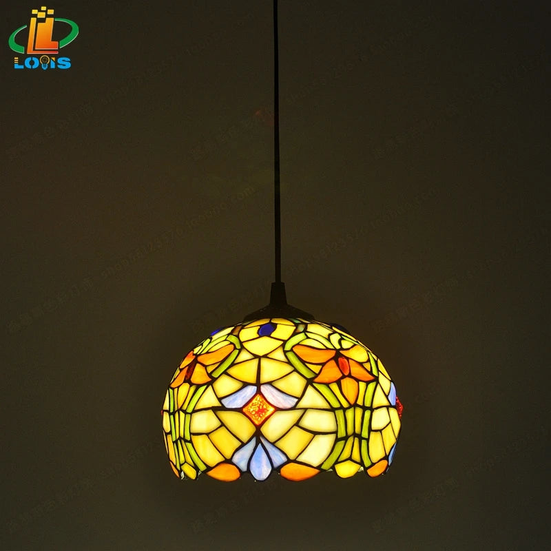 lustre en bégonia américain style tiffany pour décoration intérieure - vue 5 sur 10