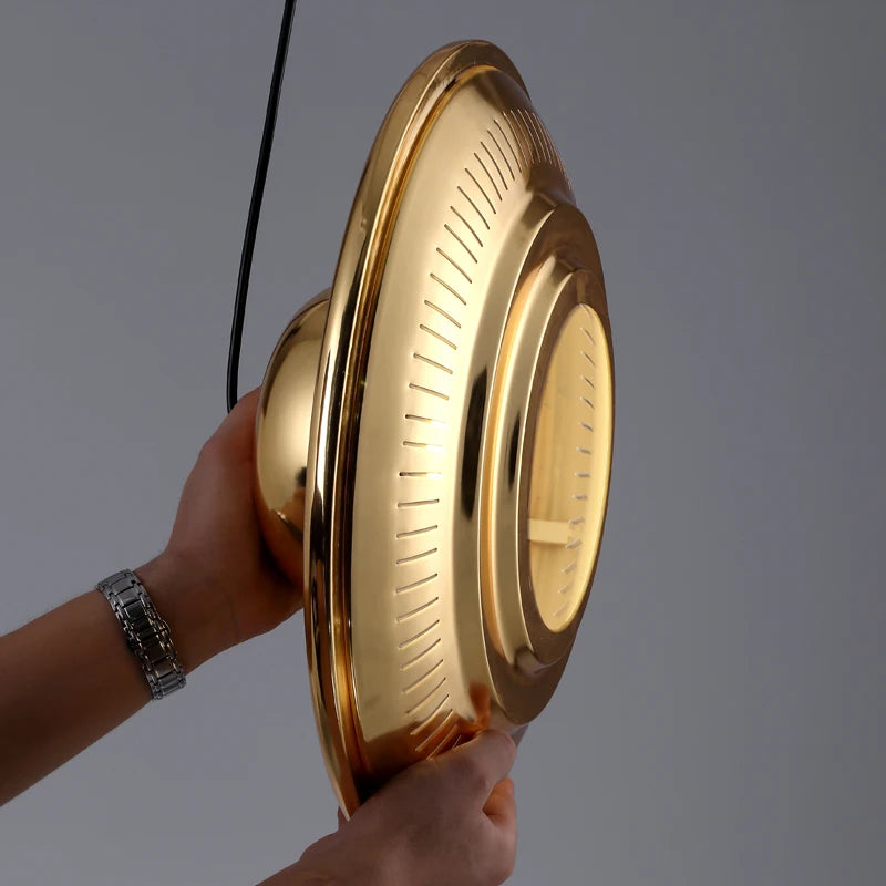 GZMJ Pendelleuchte UFO Modern Metall Plattiert Dekoration - vue 5 sur 8