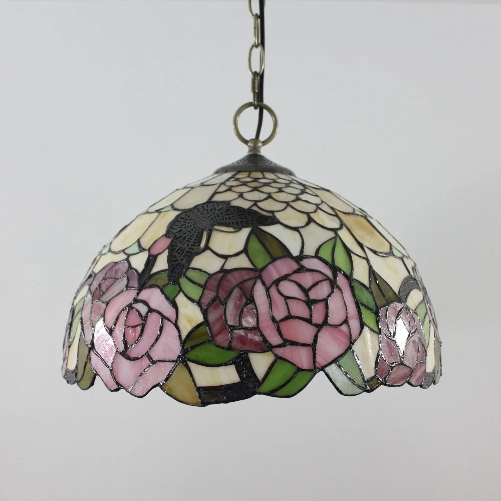 Kronleuchter im Retro-Stil aus farbigem Glas für Café und Restaurant - vue 6 sur 8