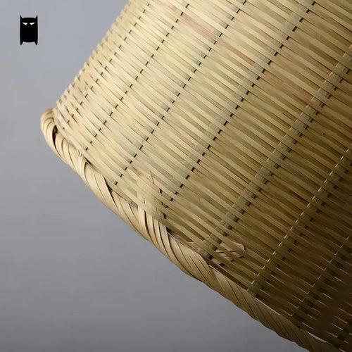 suspension bambou osier rotin panier seau luminaire rustique asiatique japon lampe suspendue Luminaire Design salle à manger
