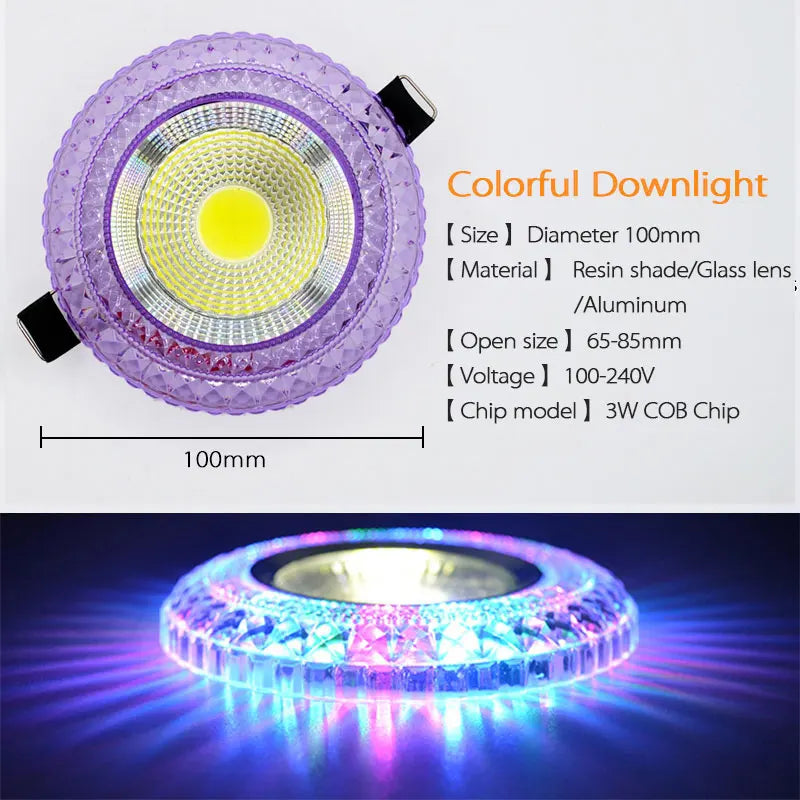 led downlight cob arc-en-ciel rgb plafonnier magique - vue 3 sur 8