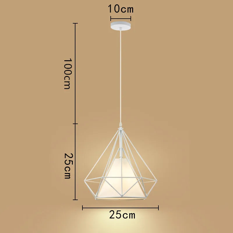 Minimalistische Vogelkäfig-Pendelleuchte aus schwarzem Metall mit LED