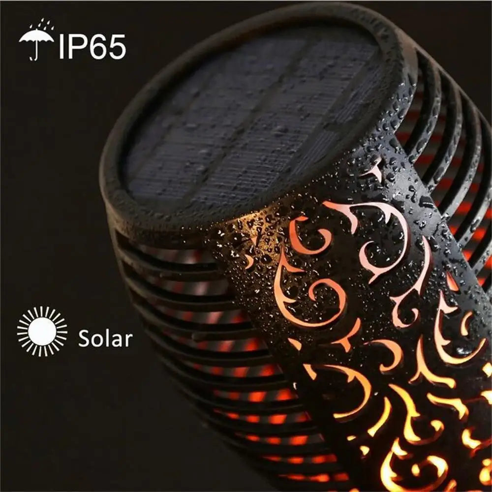 lampe led solaire étanche pour décoration de jardin vacillante - vue 4 sur 6
