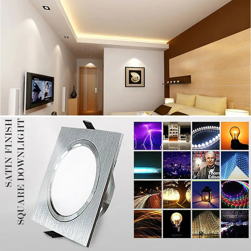 plafonnier led satiné encastré pour décoration éclairage maison - vue 7 sur 6