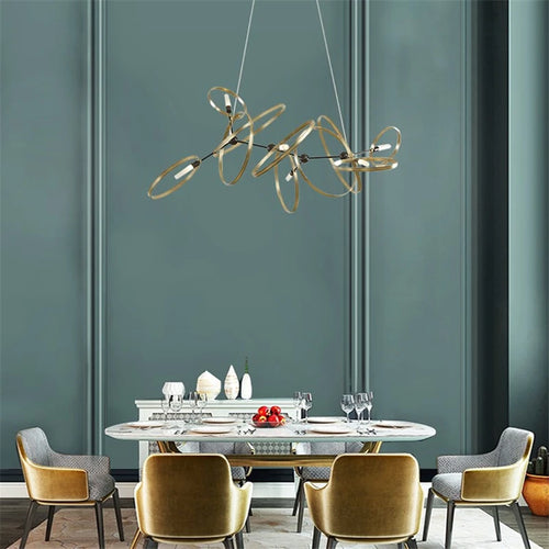 Dekorativer LED-Kronleuchter aus Metall im modernen Design für den Innenbereich - vue 4 sur 7