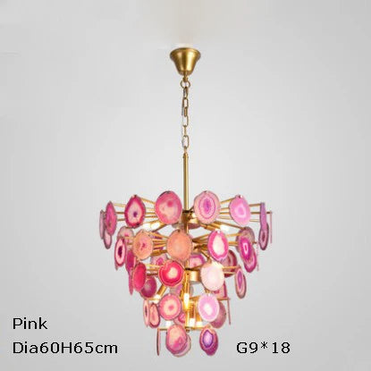 Design-Pendelleuchte aus Eisen und Achat für moderne Innenräume