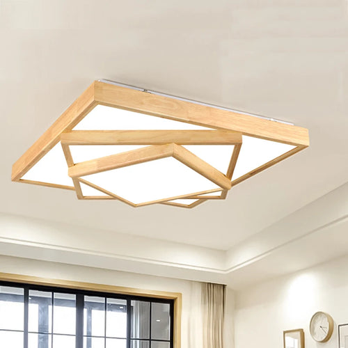 Moderne LED-Deckenleuchten aus Massivholz - vue 3 sur 6