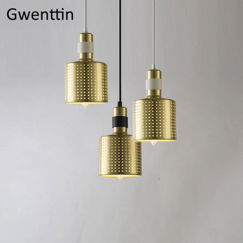 Moderne Pendelleuchte aus Messing für stilvolle Wohnraumdekoration im Industrial-Look - vue 4 sur 9