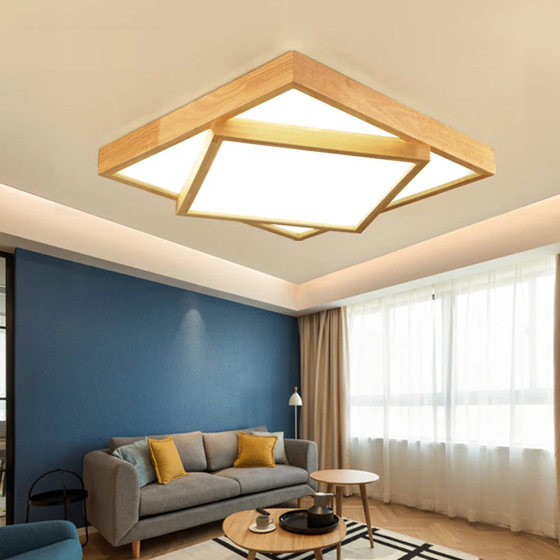 Moderne LED-Deckenleuchten aus Massivholz - vue 3 sur 6