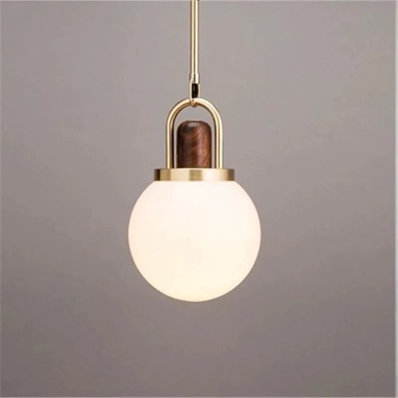 Suspension boule de verre design nordique led moderne