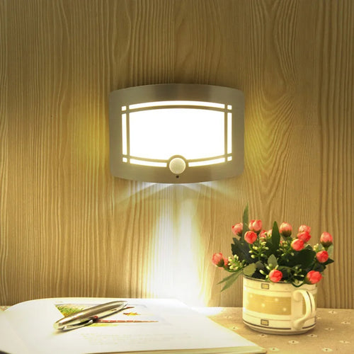 LED-Wandleuchte mit Bewegungsmelder, batteriebetrieben - vue 3 sur 5