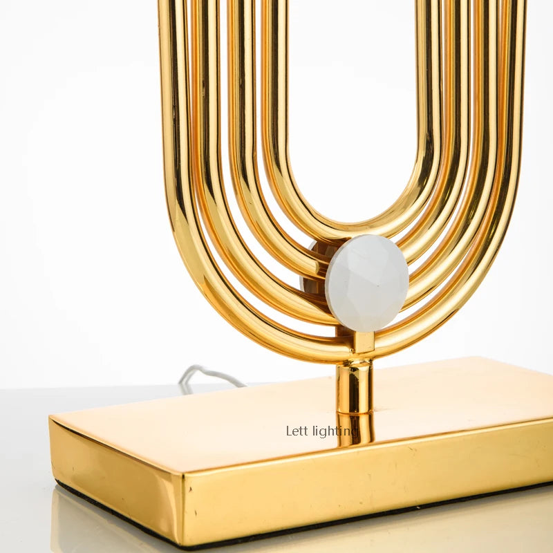 lampe à poser postmoderne en titane brossé pour décoration intérieure - vue 7 sur 7