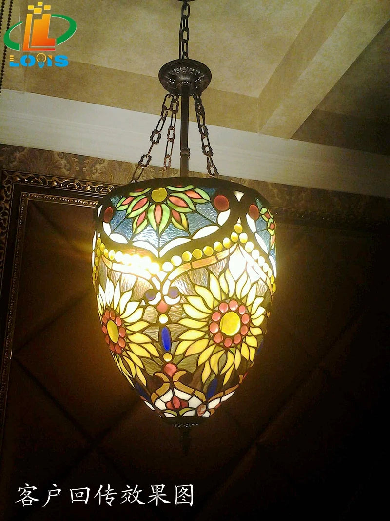 lustre vintage nord-américain créatif en verre design rétro - vue 2 sur 6