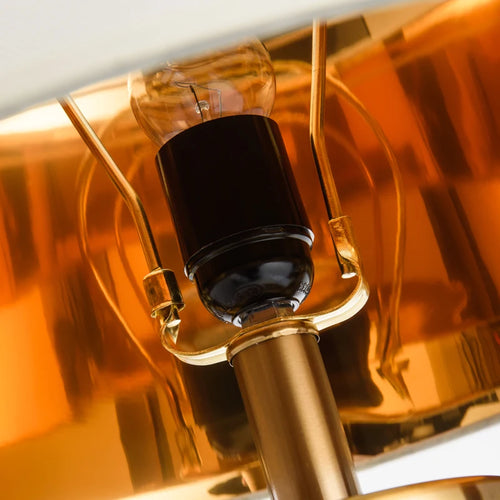 Minimalistische Schreibtischlampe aus marmoriertem Stoff für ein elegantes Interieur - vue 3 sur 6