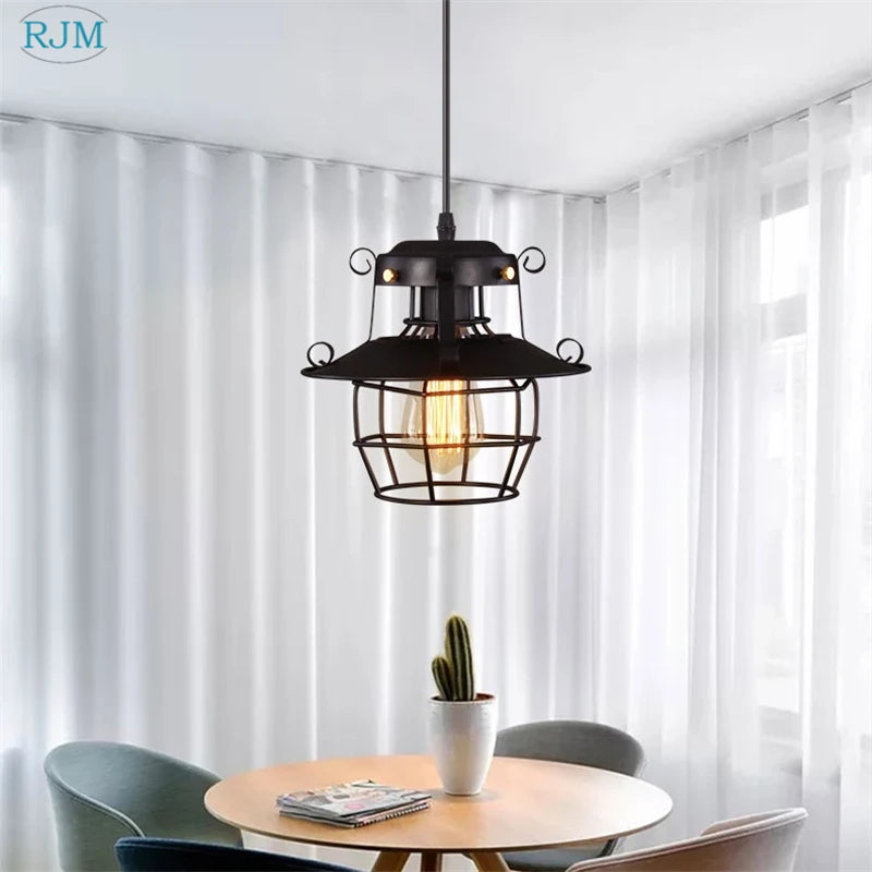 suspension nordique rétro industriel loft vintage led décorative