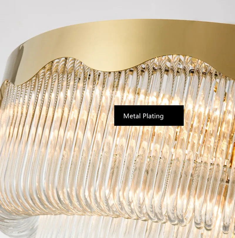 lustre suspendu moderne en verre cristal design élégant - vue 5 sur 6