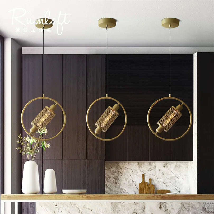 lampe suspendue en filet de fer pour hôtel restaurant bar - vue 2 sur 9