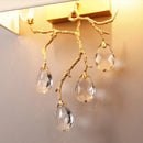Wandleuchte retro aus goldfarbenem Kristall für modernes Interieur