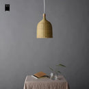 suspension bambou osier rotin panier seau luminaire rustique asiatique japon lampe suspendue Luminaire Design salle à manger