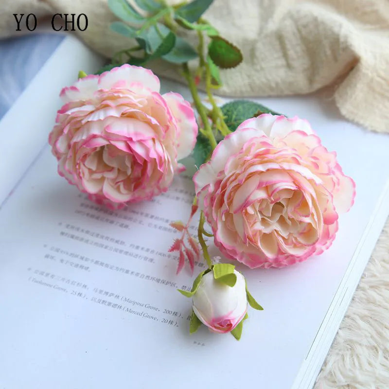 bouquet de fleurs artificielles roses pour décoration de mariage - vue 8 sur 16