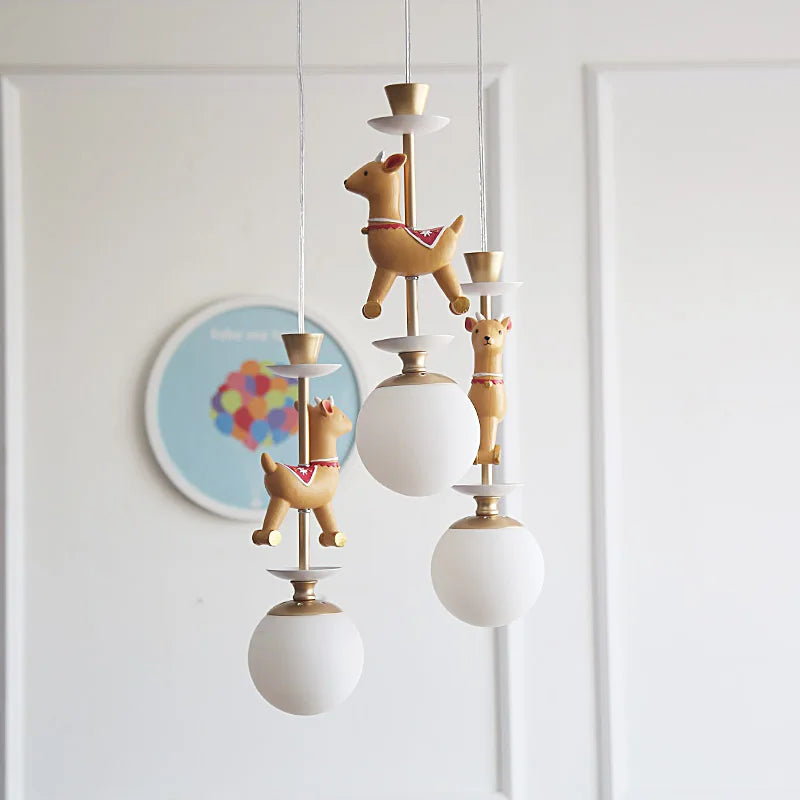 lampe de chevet suspendue en bois moderne pour enfants - vue 7 sur 13