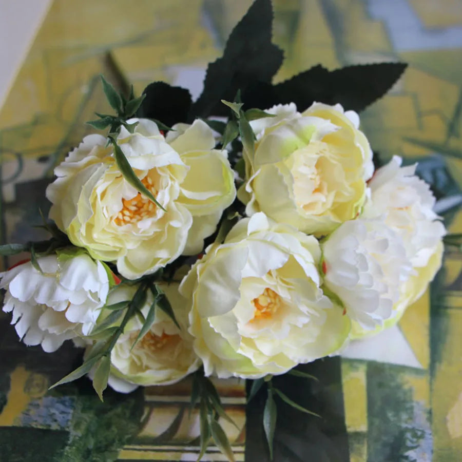 bouquet shabby chic en soie pour mariage et décoration intérieure