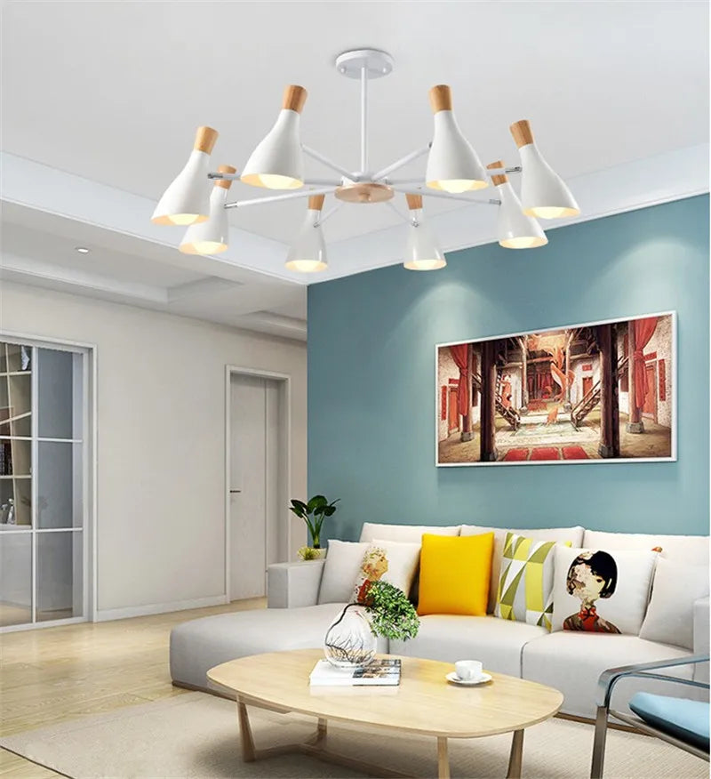 lustre moderne en bois massif pour chambre d enfant - vue 6 sur 6