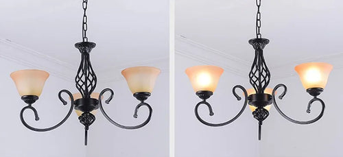 lustre vintage en fer style européen ampoule led traditionnel