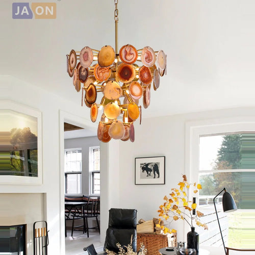 Design-Pendelleuchte aus Eisen und Achat für moderne Innenräume - vue 3 sur 12