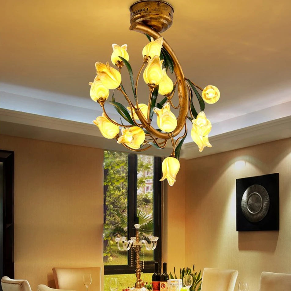 LED-Deckenleuchte Tulpe aus Glas im nordischen Stil dekorativ - vue 2 sur 8