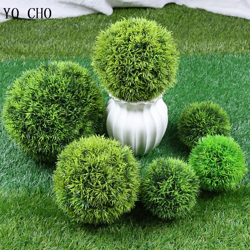 plantes artificielles boule dherbe plastique pour décoration jardin - vue 4 sur 10