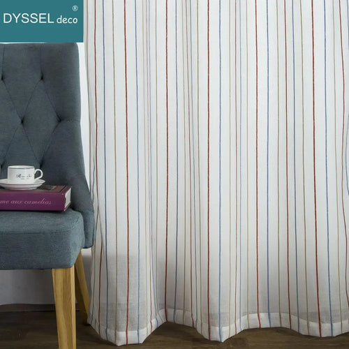 Voilage rayé style européen pour salon chambre