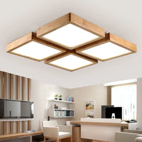 plafonniers led en bois éclairage de plafond montés