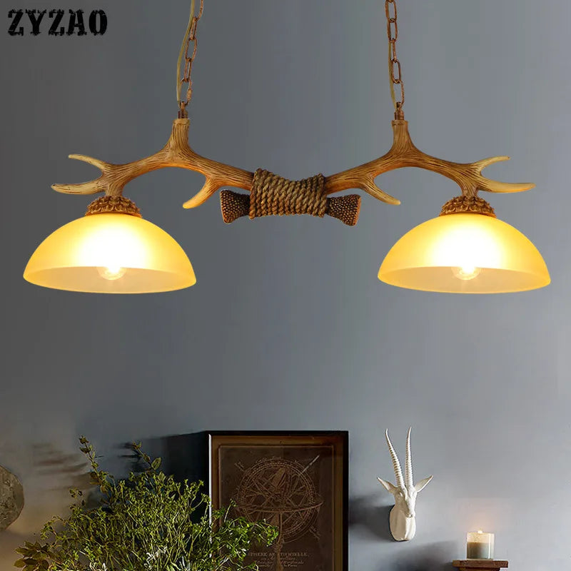 suspension rétro en bois de cerf pour décoration vintage