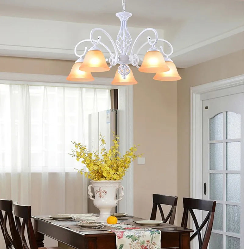 lustre vintage en fer style européen ampoule led traditionnel - vue 3 sur 6